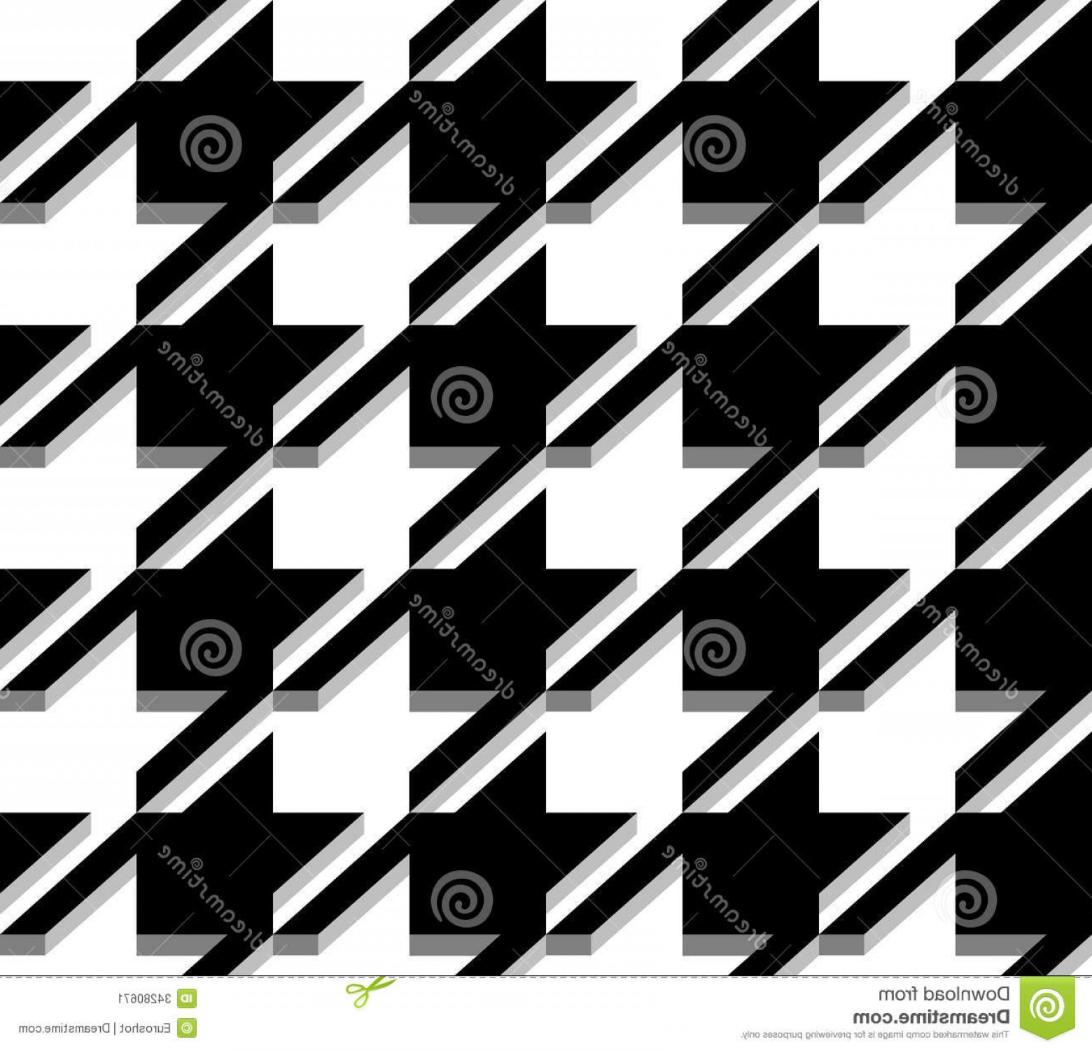 1560x1501 Stock Image D Houndstooth Weave Vector Seamless Pattern Black