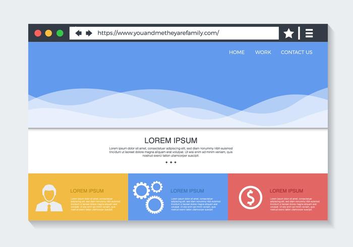 700x490 Web Browser With Website Vector