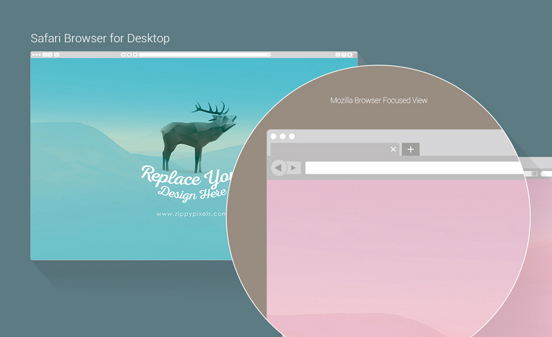 800x489 Free Web Browser Mockups Vector