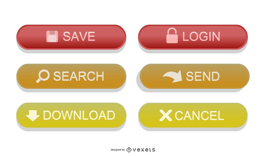900x529 Colorful Glossy Web Button Vectors