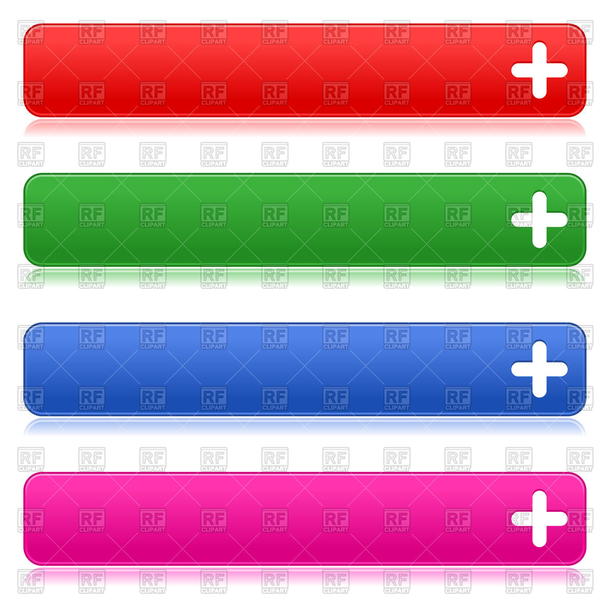 1200x1200 Long Glossy Web Buttons With Plus