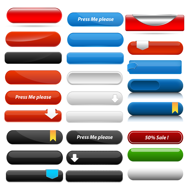 600x600 Web Menu Buttons Vectors Free Download