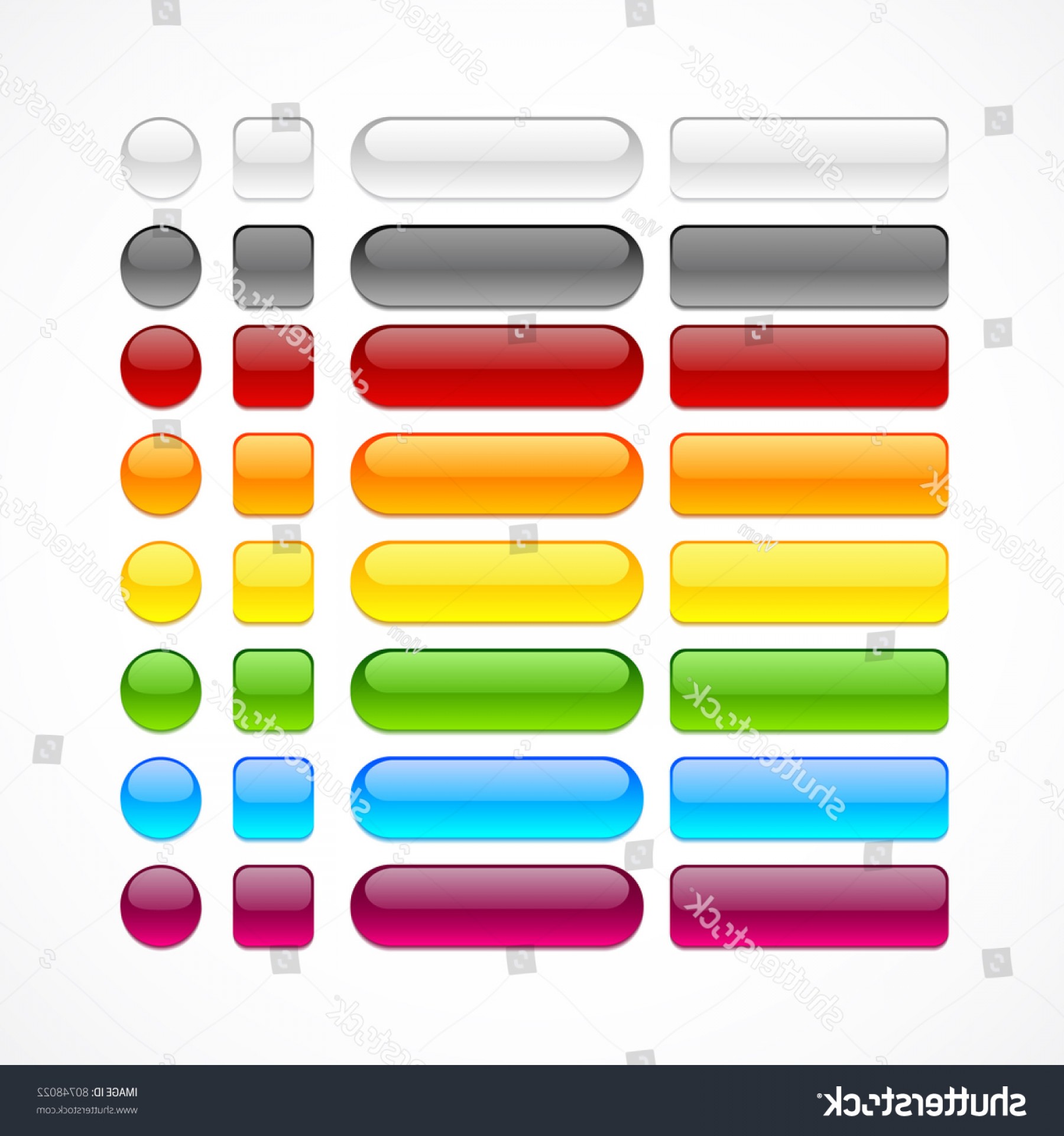 1800x1920 Blank Web Glossy Buttons Vector Handandbeak