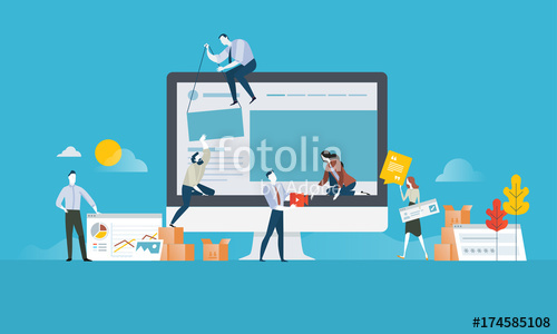 Web Design Flat Design Concept For Website And App Design 500x300 Web Design Flat Design Concept For Website And App Design