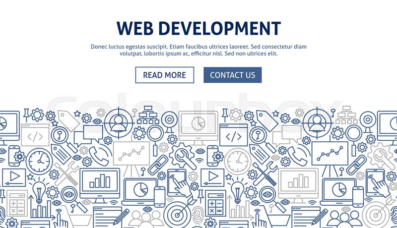 800x460 Web Development Banner Design Vector Stock Vector Colourbox