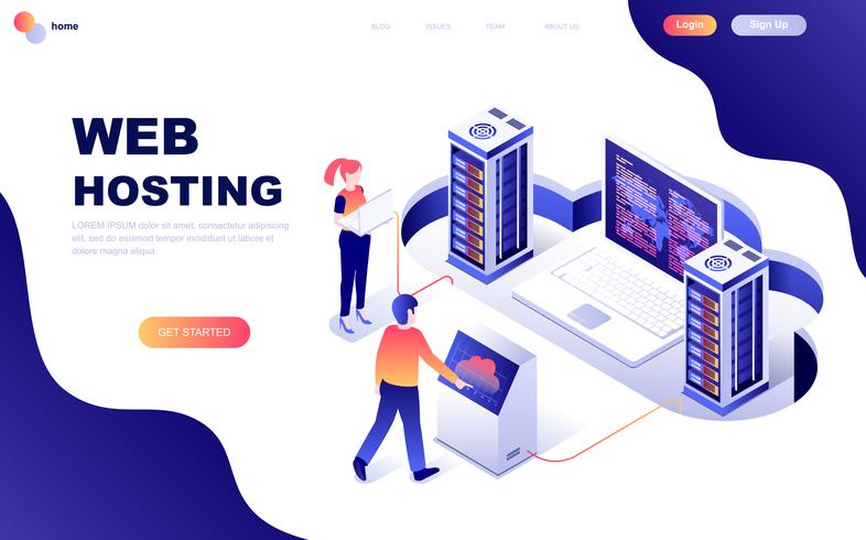 786x490 Modern Flat Design Isometric Concept Of Web Hosting
