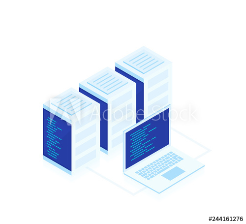 500x455 Concept Of Web Hosting Vector Isometric Map With Business