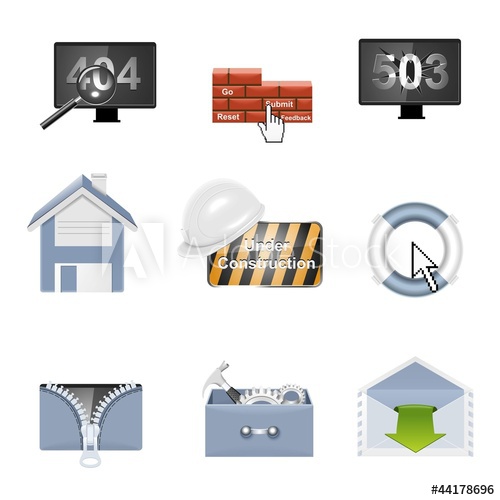 500x500 Web Hosting Vector Icon Set