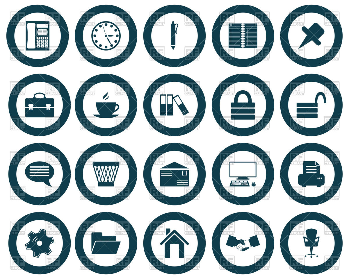 1200x960 Business And Office Round Web Icons Vector Image Of Icons