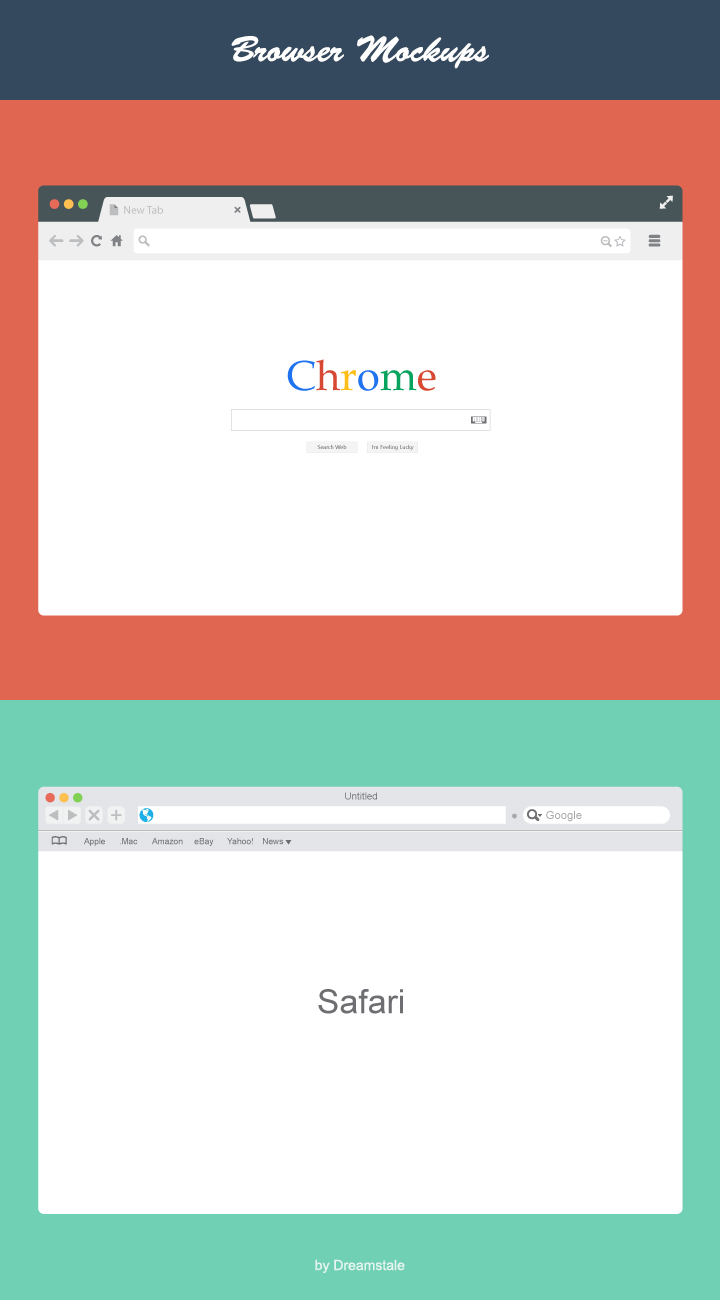 720x1300 Free Flat Vector Browsers Set