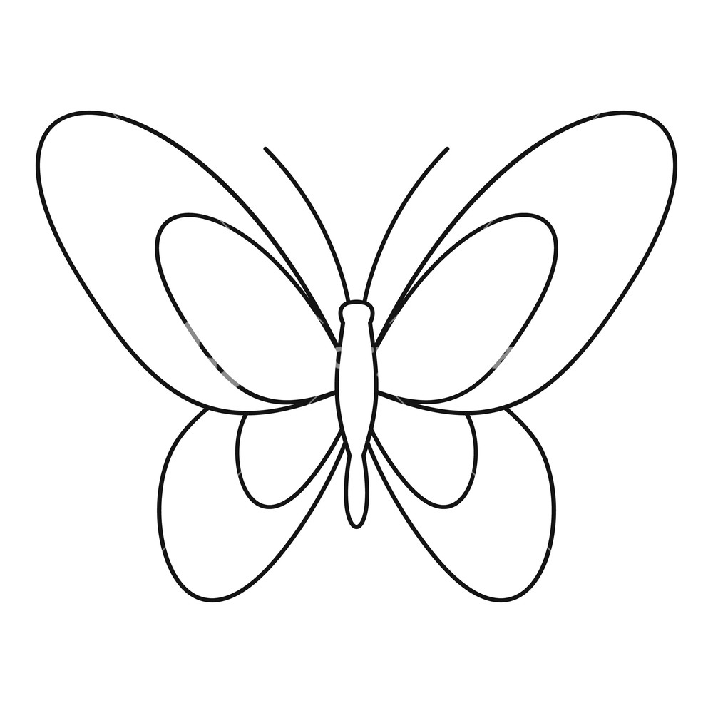 1000x1000 Beautiful Butterfly Icon Outline Illustration Of Beautiful