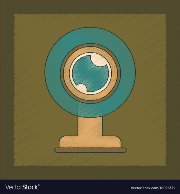 Flat Shading Style Icon Computer Webcam Vector Image 720x778 Flat Shading Style Icon Computer Webcam Vector Image