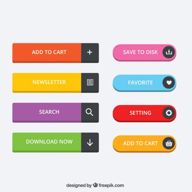 626x626 Colored Website Buttons Vector Premium Download