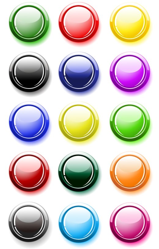 520x814 Colorful Crystal Buttons Vector Graphics