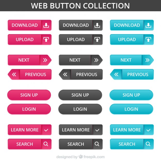 626x626 Different Designs Of Web Buttons Vector Free Download