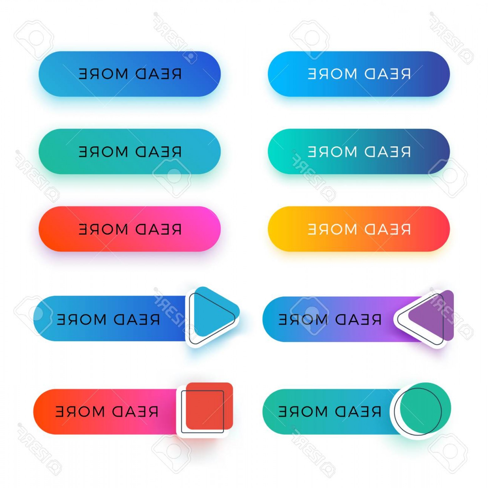 1558x1560 Photostock Vector Modern Read More Color Vector Buttons Isolated