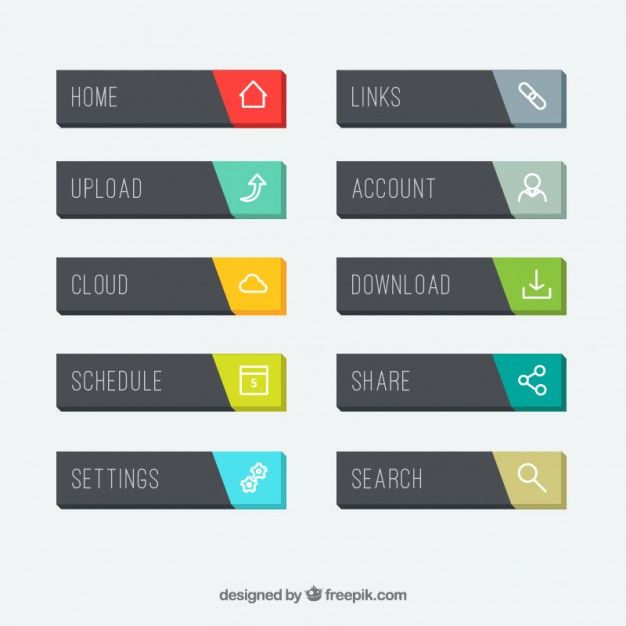 626x626 Rectangle Web Buttons Collection Premium Vector Webdesign