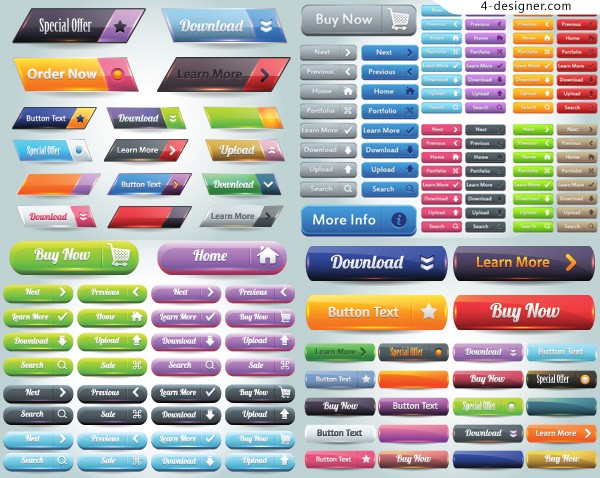 600x478 Designer Website Button Vector Material