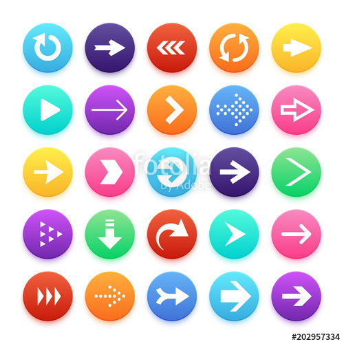 500x500 Arrow Color Web Button Icons Arrowhead And Repeat, Direction