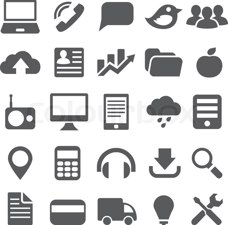 800x789 Set Gray Simple Icons For Web Design Stock Vector Colourbox