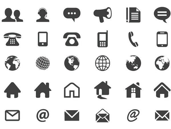 600x453 Contact Flat Icons Free Vector Design Home Icon, Phone Icon