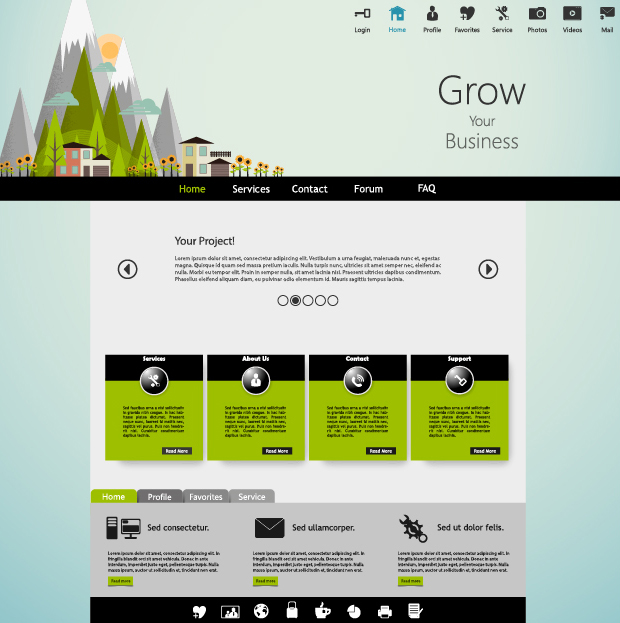620x623 Fresh Business Website Template Vector Free Download