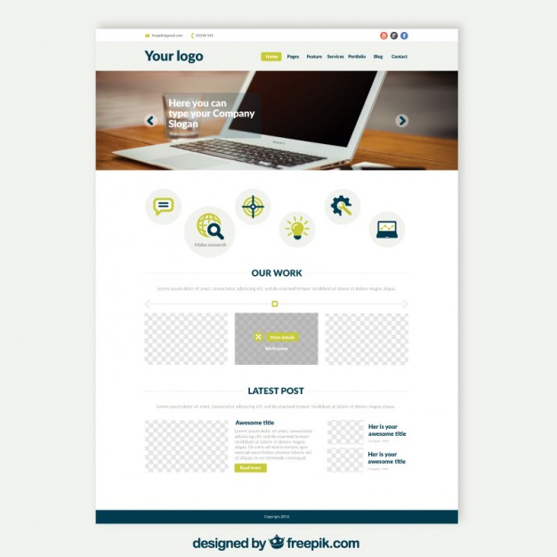 626x626 Laptop Website Template Vector Free Download