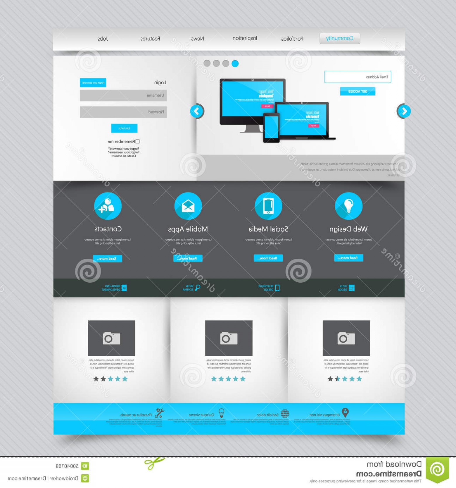 1560x1668 Stock Illustration Business Website Template Home