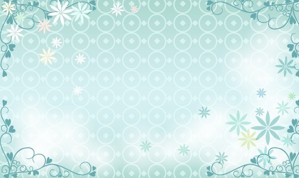 600x357 Free Blue Floral Wedding Background Vector