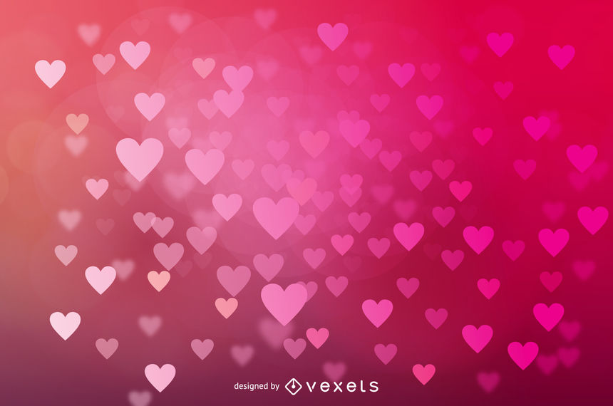 860x570 Glowing Bokeh Hearts Wedding Background