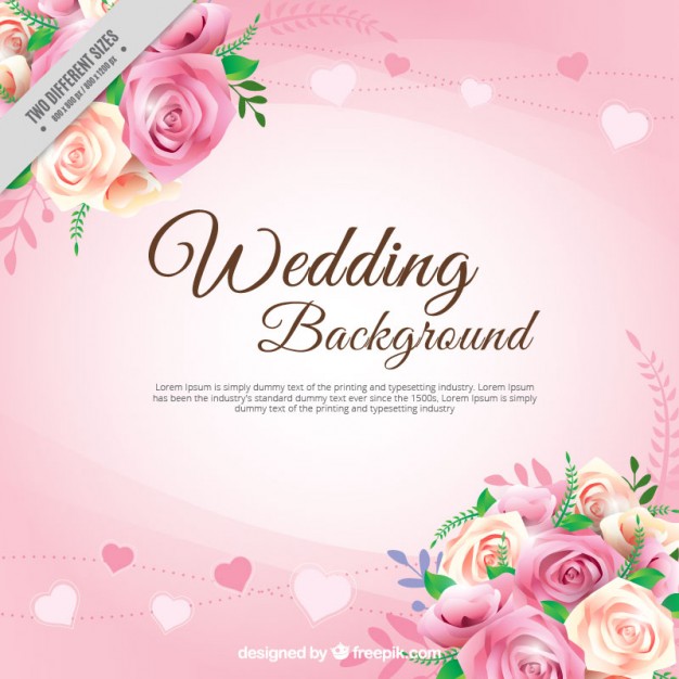 626x626 Realistic Roses With Leaves Wedding Background Vector Free Download