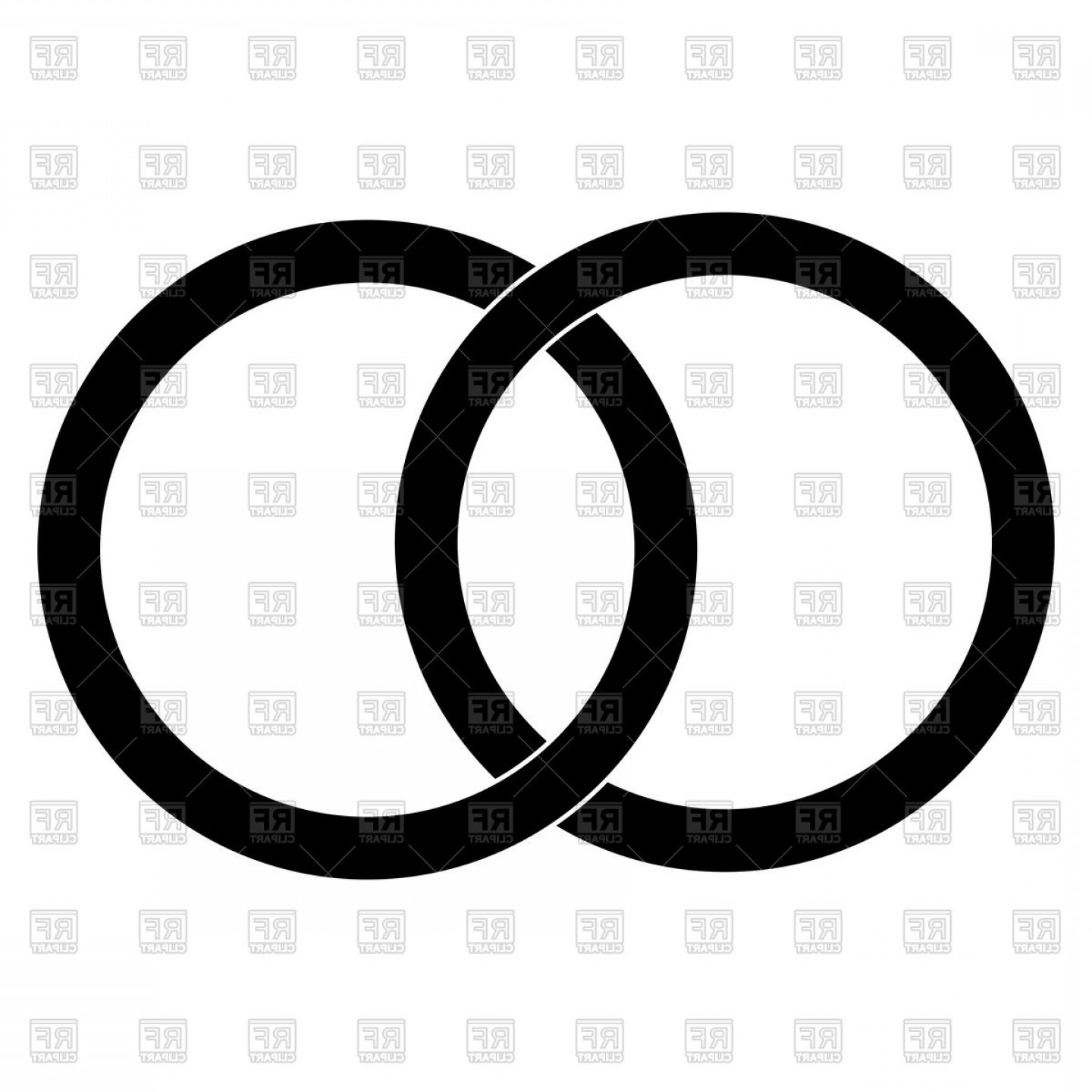 1440x1440 Two Bonded Wedding Rings Black Color Icon Vector Clipart Geekchicpro