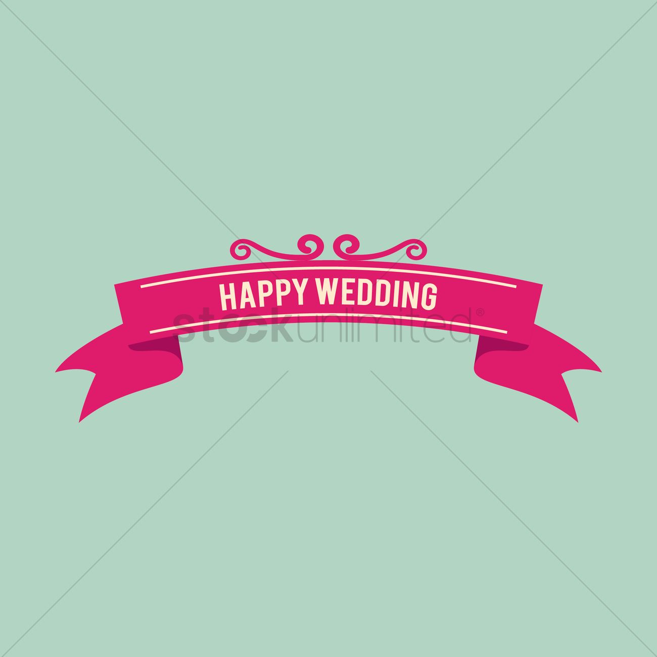 Happy Wedding Banner Vector Image 1300x1300 Happy Wedding Banner Vector Image