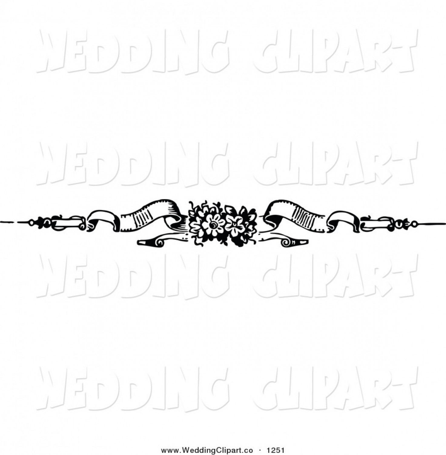 Vector Marriage Clipart Of A Black And White Floral Wedding Banner 1473x1502 Vector Marriage Clipart Of A Black And White Floral Wedding Banner