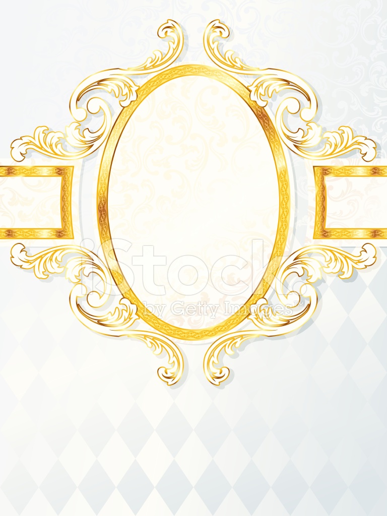 768x1024 Beautiful Vertical Rococo Wedding Banner Stock Vector