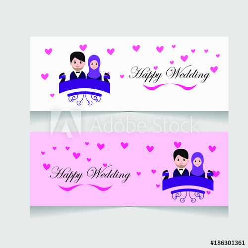 Wedding Banner With Avatar Vector Illustration Wedding Invitation 500x500 Wedding Banner With Avatar Vector Illustration Wedding Invitation