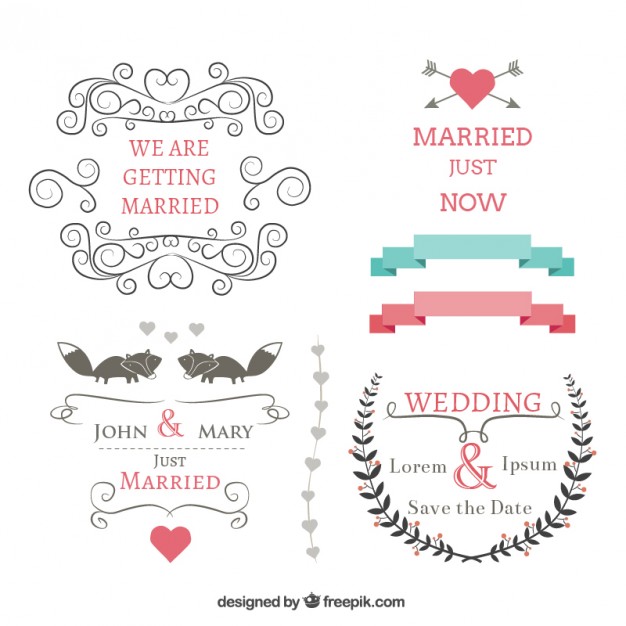 Wedding Banners Set Vector Free Download 626x626 Wedding Banners Set Vector Free Download