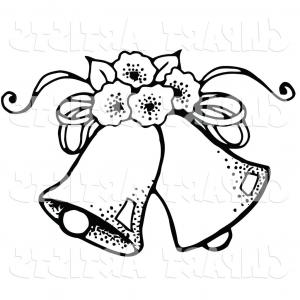 Vector Clipart Two Wedding Bells With Flowers 300x300 Vector Clipart Two Wedding Bells With Flowers