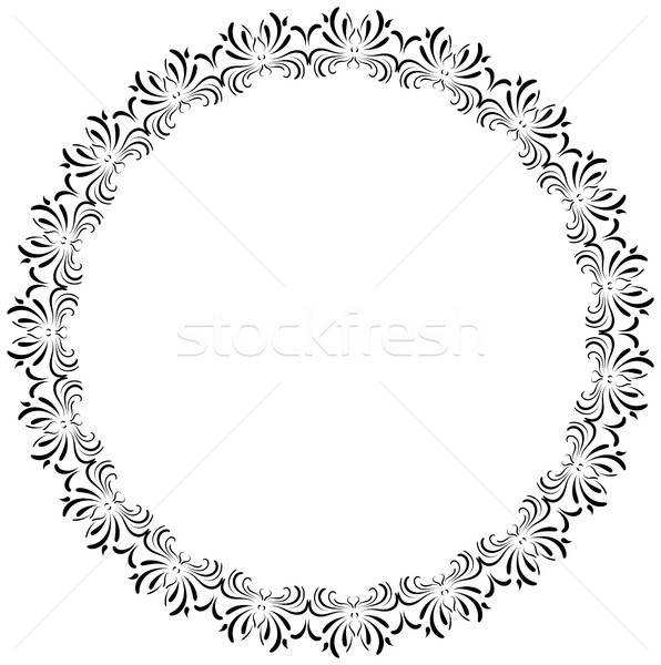 596x600 Round Ornamental Vector Frame, Romantic Wedding Border Vector