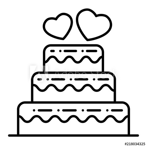 500x500 Layered Wedding Cake Thin Line Icon Wedding Cake Vector