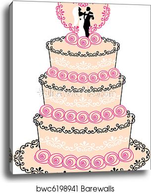 Wedding Cake, Vector, Canvas Print Barewalls Posters Prints 305x390 Wedding Cake, Vector, Canvas Print Barewalls Posters Prints