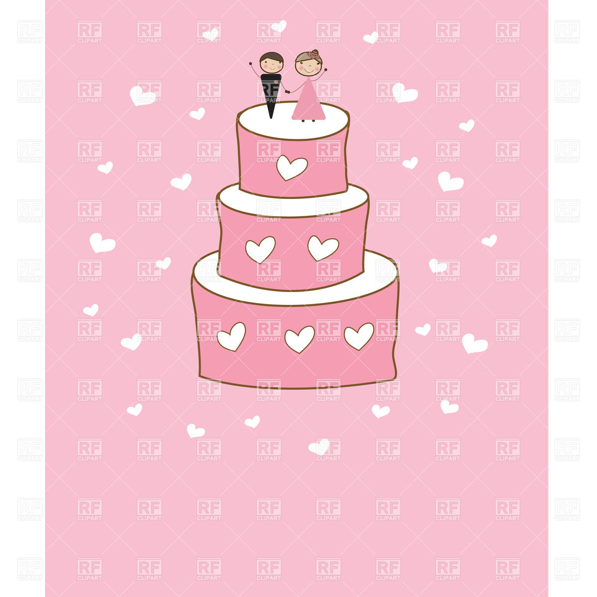 Cartoon Wedding Cake With Newly Married Couple Vector Image 1200x1200 Cartoon Wedding Cake With Newly Married Couple Vector Image