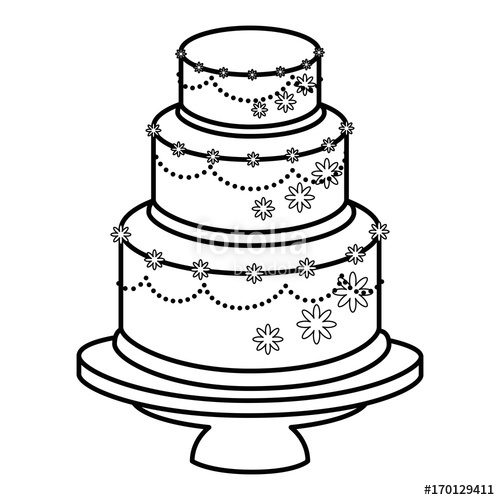 Download Wedding Cake Vector at Vectorified.com | Collection of ...