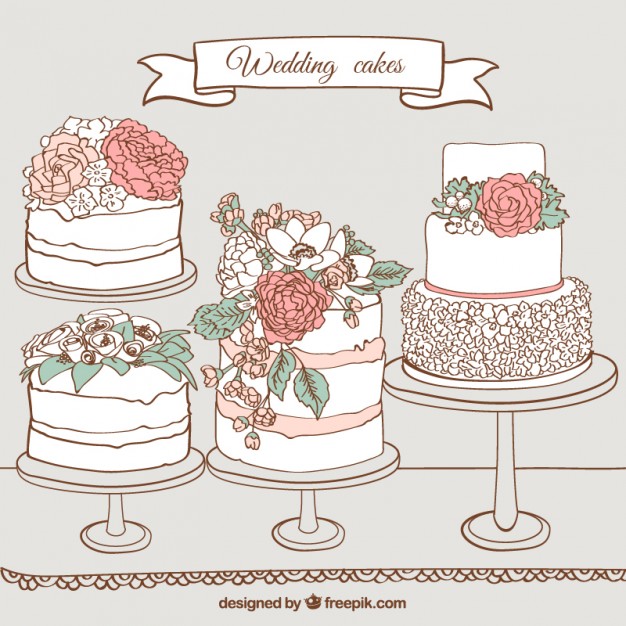 Hand Drawn Wedding Cakes Vector Premium Download 626x626 Hand Drawn Wedding Cakes Vector Premium Download