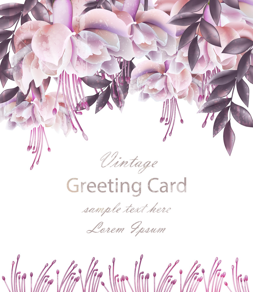 Vintage Wedding Card With Floral Decor Vector Beautiful Flowers 867x1000 Vintage Wedding Card With Floral Decor Vector Beautiful Flowers