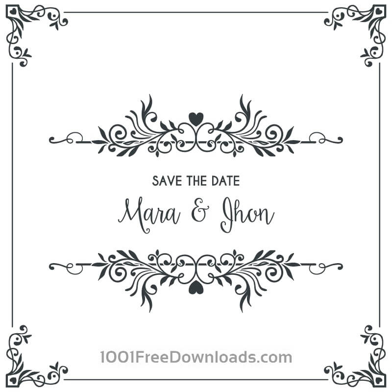 Free Vectors Wedding Card Invitation With Frame Backgrounds 800x800 Free Vectors Wedding Card Invitation With Frame Backgrounds