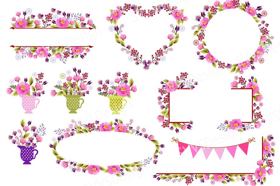 900x600 Bundle Wedding Party Decorations, Clipart, Vector, Png