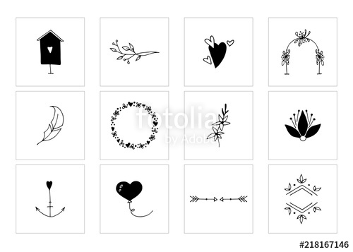 Romantic And Wedding Clipart, Feminine Logo Elements Stock Image 500x357 Romantic And Wedding Clipart, Feminine Logo Elements Stock Image