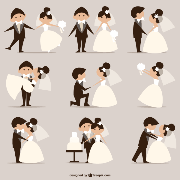 600x600 Wedding Pictures, Newly Married Couples Vector