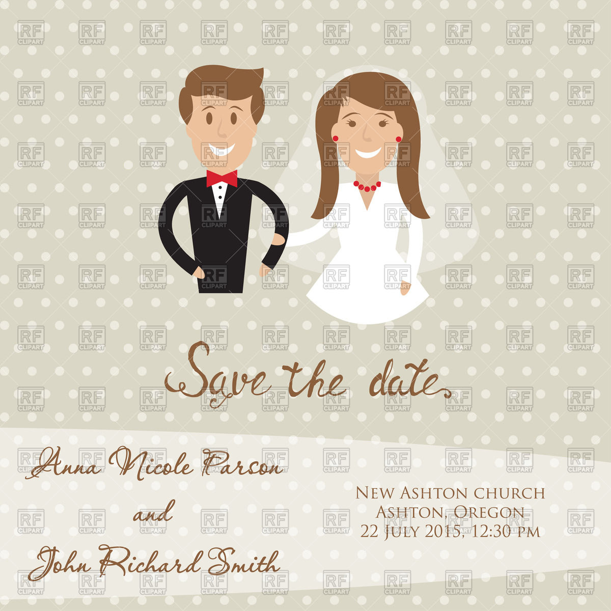 1200x1200 Wedding Card With Bridal Couple Vector Image Of Holiday
